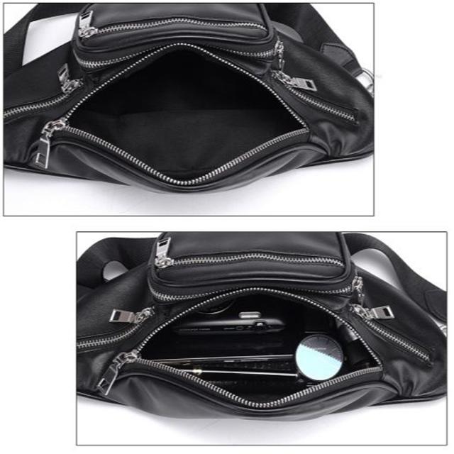 【SALE】チェーン付バッグ ○ブラック○ メンズのバッグ(ウエストポーチ)の商品写真