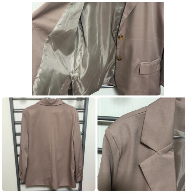 《韓国》ベージュピンク ジャケット レディースのジャケット/アウター(テーラードジャケット)の商品写真