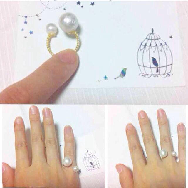 コットンパール2粒リング♡ レディースのアクセサリー(リング(指輪))の商品写真