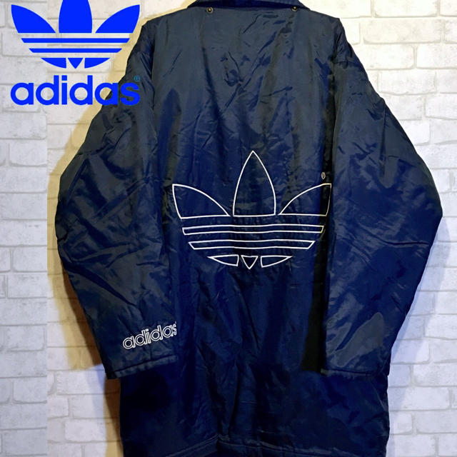 adidas(アディダス)の【adidas】アディダス ベンチコート ナイロンジャケット ネイビー☆Mサイズ メンズのジャケット/アウター(ナイロンジャケット)の商品写真