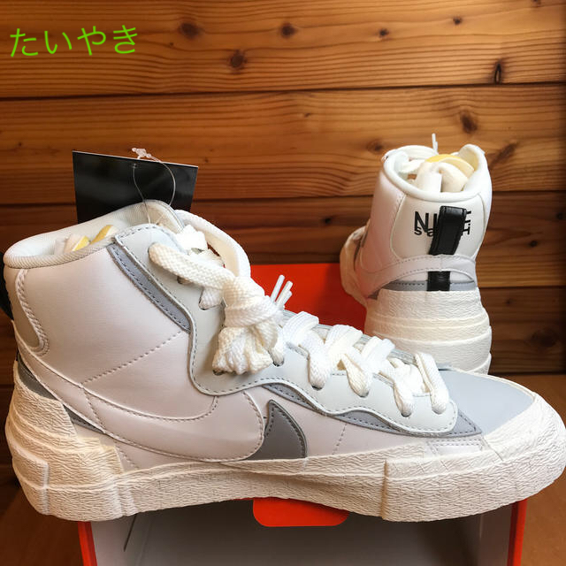 nike sacai blazer white