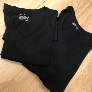 ムジルシリョウヒン(MUJI (無印良品))の無印良品 Tシャツ黒 Mサイズ 2枚セット(Tシャツ/カットソー(半袖/袖なし))