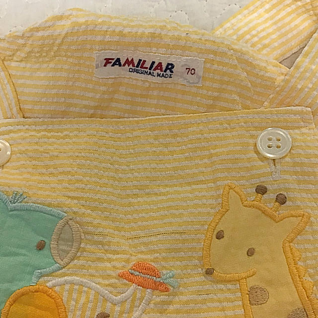 familiar(ファミリア)のあかね様専用！ファミリア  サロペット キッズ/ベビー/マタニティのベビー服(~85cm)(ロンパース)の商品写真