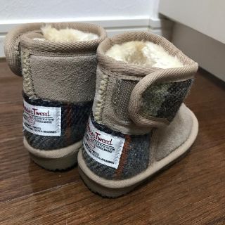 ハリスツイード(Harris Tweed)のムートンブーツ　ハリスツイード　ベージュ(ブーツ)