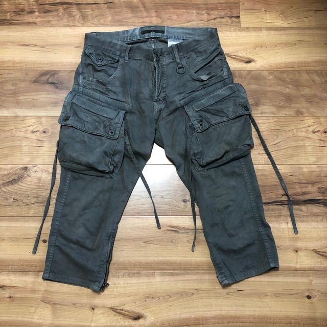 JULIUS ユリウス フロントフォールデッドカーゴデニムパンツ 値下げ
