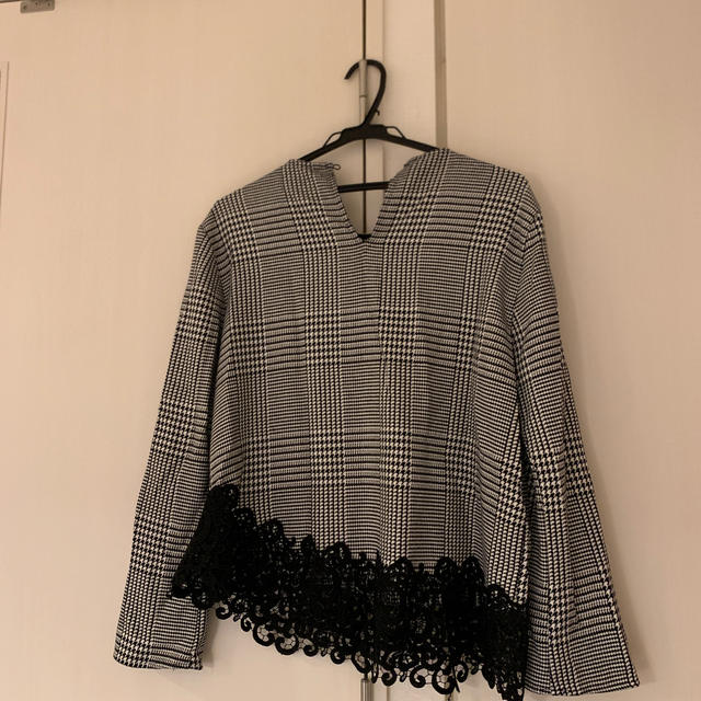 ZARA(ザラ)のZARA  千鳥柄トップス レディースのトップス(シャツ/ブラウス(長袖/七分))の商品写真