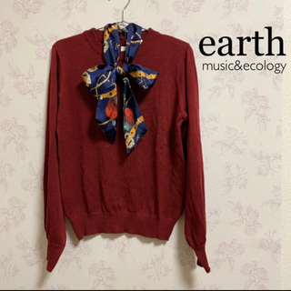 アースミュージックアンドエコロジー(earth music & ecology)のスカーフ付♡ニットプールオーバー(ニット/セーター)