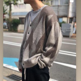 UNUSED - 新品 UNUSED 19AW アーガイルニットカーディガン モヘア