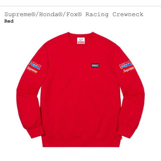 メンズSサイズ Supreme HONDA Racing Crewneck red