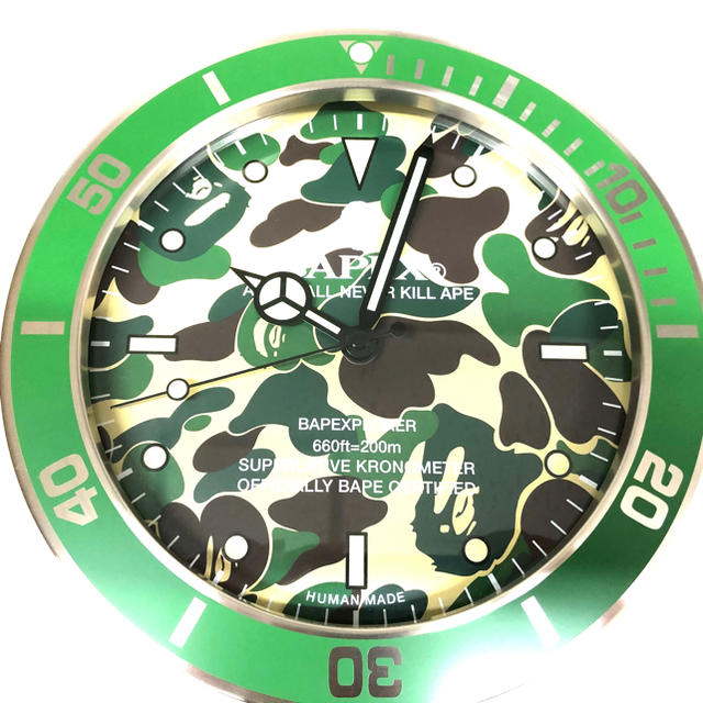 APE BAPEX WALL CLOCK GREEN CAMO 掛け時計 新品