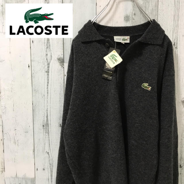 LACOSTE(ラコステ)の【超激レア】ラコステ☆シュミーズ ワンポイントロゴ ウール ニットセーター90s メンズのトップス(ニット/セーター)の商品写真