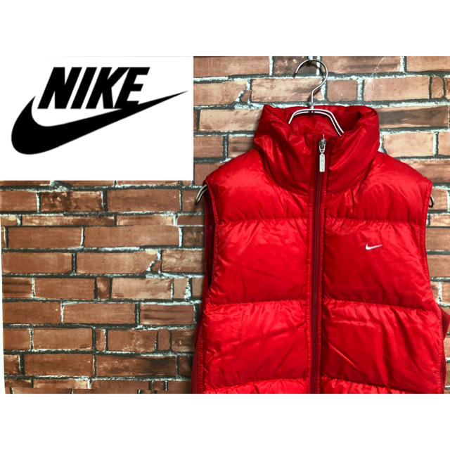 NIKE - 90s NIKE ナイキ ダウンベスト レッド 赤 Mの通販 by 【フォロー割】古着♡L.A street｜ナイキならラクマ