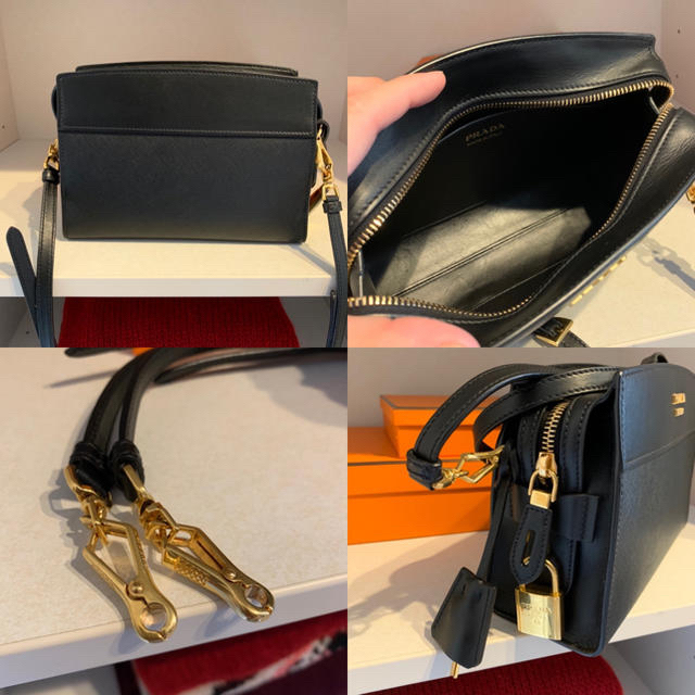 PRADA(プラダ)のPRADA  黒ショルダーバック　ゴールド金具　中古 レディースのバッグ(ショルダーバッグ)の商品写真