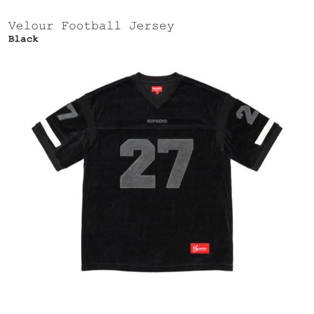 Supreme Velour Football Jersey Black XLTシャツ/カットソー(半袖/袖なし)