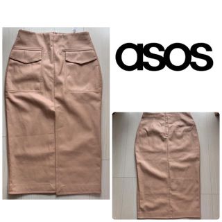 エイソス(asos)の新品タグ付き asos ピンクベージュスカート(ひざ丈スカート)