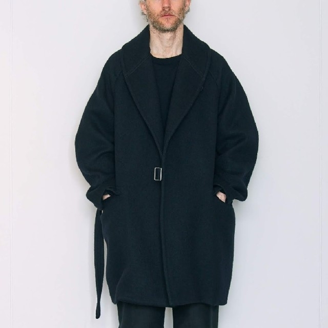 comoli 18aw ウールショールカラーコート