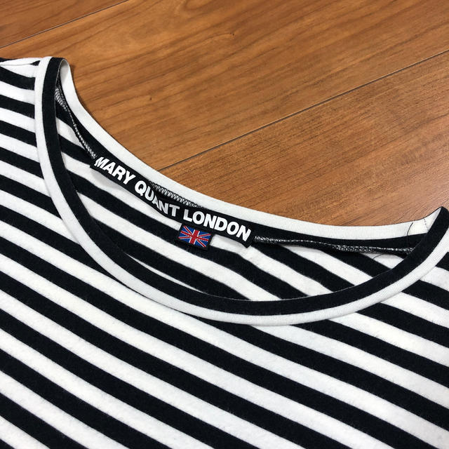 MARY QUANT(マリークワント)のマリークワントボーダーカットソーロングTシャツ 黒×白 日本製 レディースのトップス(カットソー(長袖/七分))の商品写真