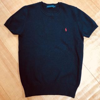 ラルフローレン(Ralph Lauren)の【 RALPH LAUREN 】ラルフローレン　　半袖ニット　紺色(ニット/セーター)