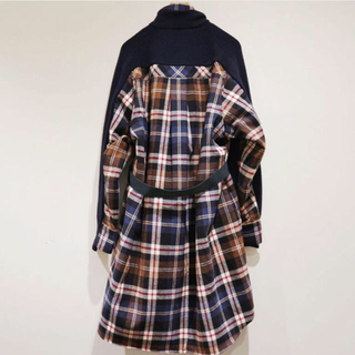 sacai  ニット ワンピース チェック コンビ ベルト サカイ