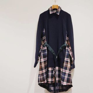 サカイ(sacai)のsacai  ニット ワンピース チェック コンビ ベルト サカイ(ひざ丈ワンピース)