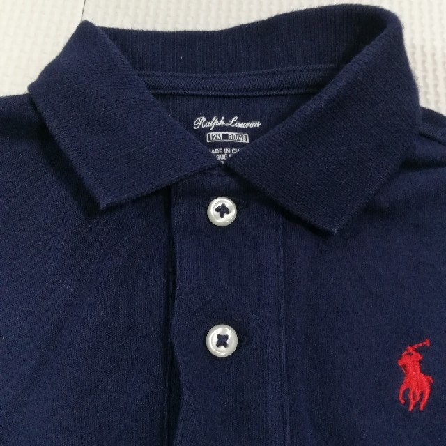 Ralph Lauren(ラルフローレン)のラルフローレン ポロシャツ ネイビー 80 キッズ/ベビー/マタニティのベビー服(~85cm)(シャツ/カットソー)の商品写真