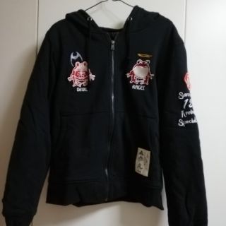 参丸一(サンマルイチ) 　髑髏蛙 総刺繍 裏ボアZIPパーカー

(パーカー)