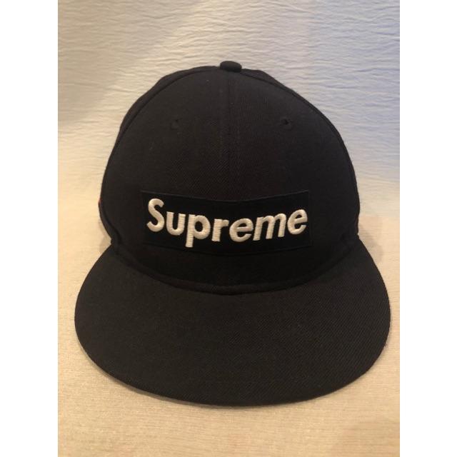 supreme newera ボックスロゴキャップ ネイビー