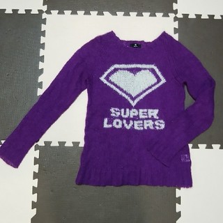 スーパーラヴァーズ(SUPER LOVERS)のSUPER　LOVERS スーパーラヴァーズ　ニット　紫　サイズM ブランドロゴ(ニット/セーター)