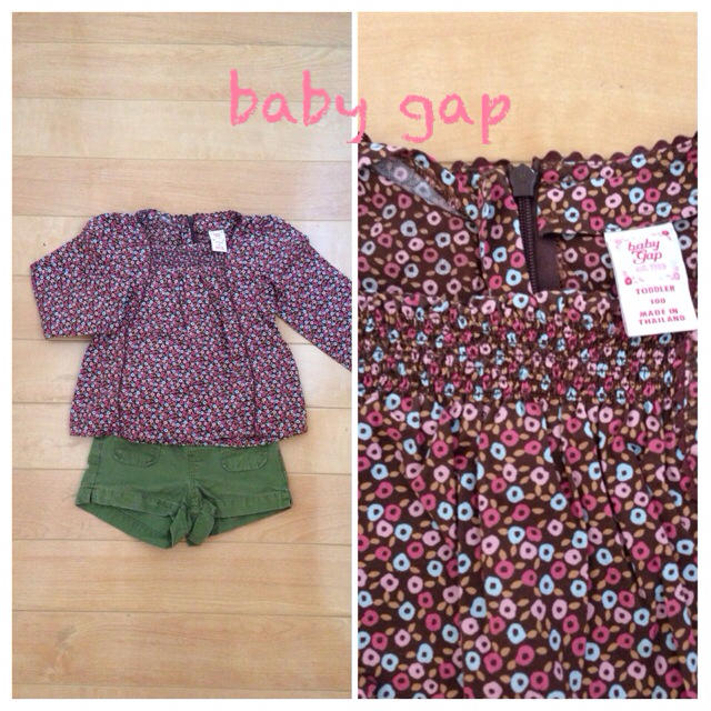 GAP(ギャップ)の☆美品☆gap 小花柄ブラウス＆パンツ キッズ/ベビー/マタニティのキッズ服女の子用(90cm~)(その他)の商品写真