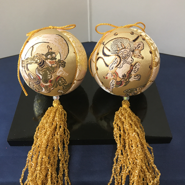 【超ポイントバック祭】 手鞠 風神雷神セット てまり 手毬 置物 【超ポイントバック祭】 手鞠 風神雷神セット てまり 手毬 置物