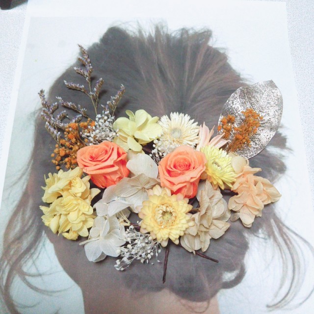 結婚式 髪飾り 花 オレンジの通販 By りのこ S Shop ラクマ