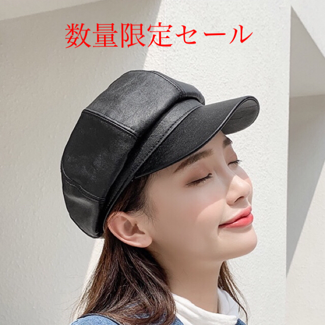 ❤️大人気秋冬韓国ファッションフェイクレザーキャスケット男女兼用可能 レディースの帽子(キャスケット)の商品写真