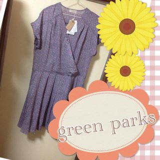 グリーンパークス(green parks)のgreen parks＊花柄ワンピース(ひざ丈ワンピース)