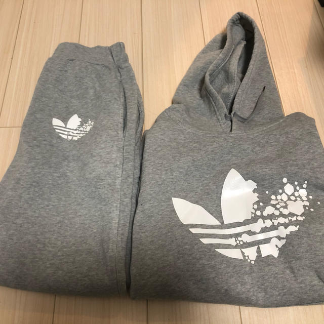 adidas アディダス　上下　裏起毛　グレー