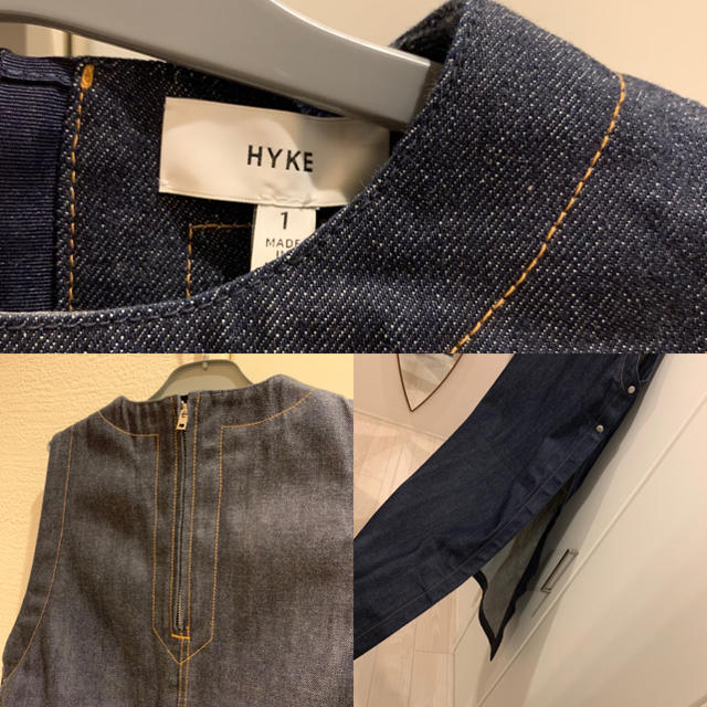 HYKE(ハイク)のHYKE デニムワンピース　サイズ1 レディースのジャケット/アウター(Gジャン/デニムジャケット)の商品写真