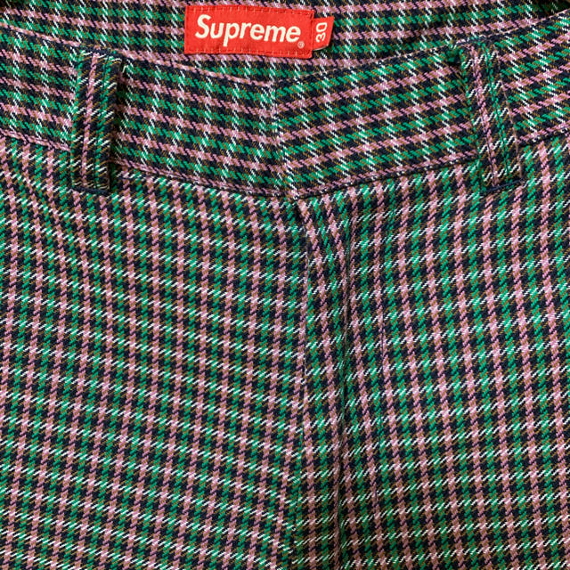 18ss supreme work pant black plaid 30