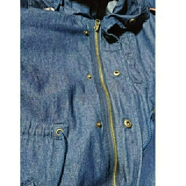 フードミリタリー ロングデニムジャケット レディースのジャケット/アウター(ミリタリージャケット)の商品写真