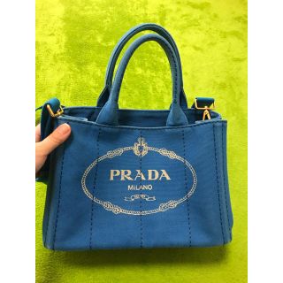 プラダ(PRADA)のプラダ カナパ Sサイズ ブルー(トートバッグ)