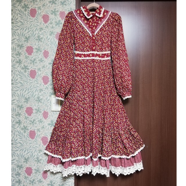 GUNNE SAX(ガニーサックス)のGunnesax ガニーサックス ワンピース 古着 ワンピース 花柄   レディースのワンピース(ロングワンピース/マキシワンピース)の商品写真