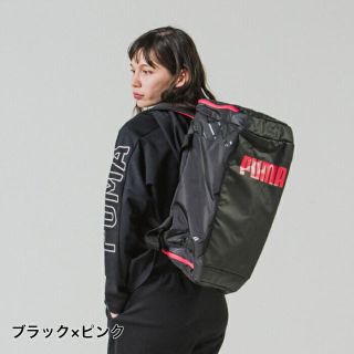 プーマ(PUMA)のプーマ アクティブ 2WAY ダッフルバッグ 42L ブラック×ピンク PUMA(リュック/バックパック)