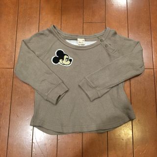 プティマイン(petit main)のプチマイン ミッキー ロングTシャツ(Tシャツ/カットソー)