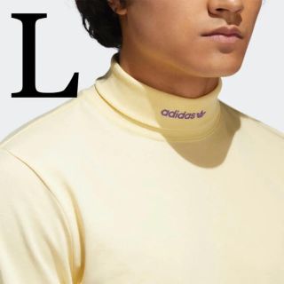 アディダス(adidas)のアディダスオリジナルス  ハイネック 長袖 Tシャツ 黄色 イエロー Lサイズ(Tシャツ/カットソー(七分/長袖))