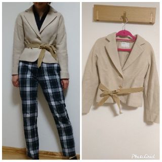 イエナ(IENA)の【美品】IENA ウール シルク アルパカ ショートコート(ピーコート)