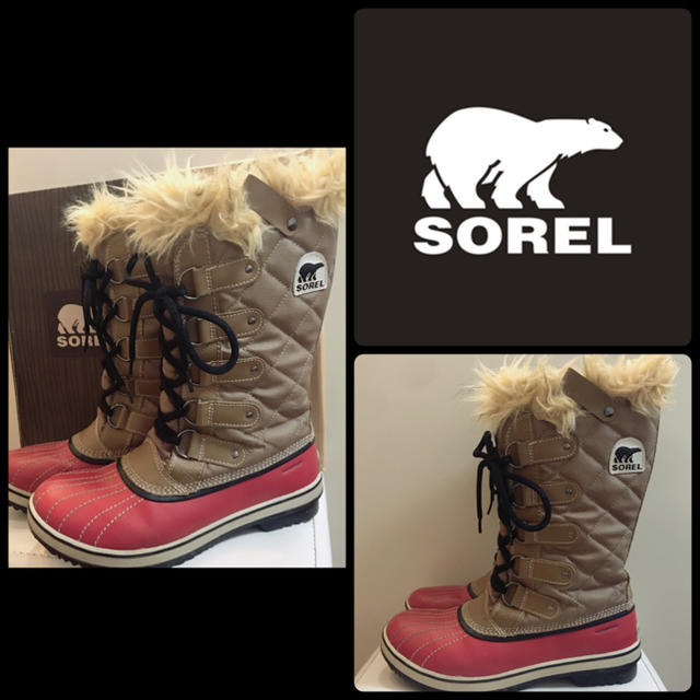 SOREL(ソレル)のSOREL ベージュキルティング スノーブーツ レディースの靴/シューズ(ブーツ)の商品写真