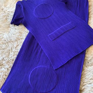 プリーツプリーズイッセイミヤケ(PLEATS PLEASE ISSEY MIYAKE)の① イッセイミヤケ 美しい群青色のモードセットアップ(セットアップ)