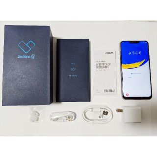 エイスース(ASUS)の[中古美品]ZenFone5 SIMフリー 6GB RAM64GB シルバー(スマートフォン本体)