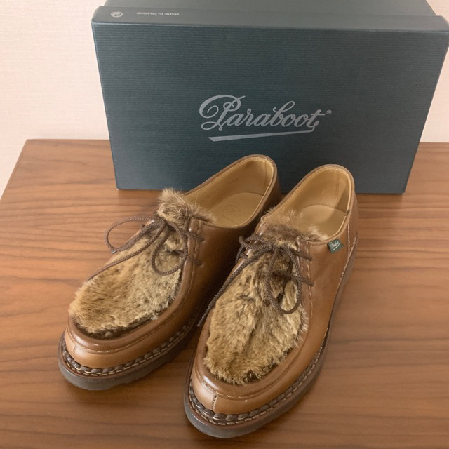 Paraboot(パラブーツ)のパラブーツ レディース ミカエル ラパン ファー 2ハーフ 22.5cm レディースの靴/シューズ(ローファー/革靴)の商品写真