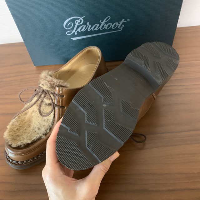 Paraboot(パラブーツ)のパラブーツ レディース ミカエル ラパン ファー 2ハーフ 22.5cm レディースの靴/シューズ(ローファー/革靴)の商品写真