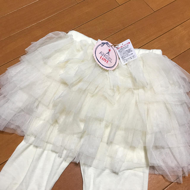 【140】ANGEL LOVE チュール付レギンス　 キッズ/ベビー/マタニティのキッズ服女の子用(90cm~)(パンツ/スパッツ)の商品写真