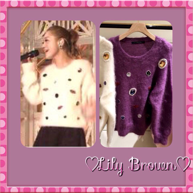 Lily Brown(リリーブラウン)の新品タグ付き♡今季カラフルビジューニット レディースのトップス(ニット/セーター)の商品写真